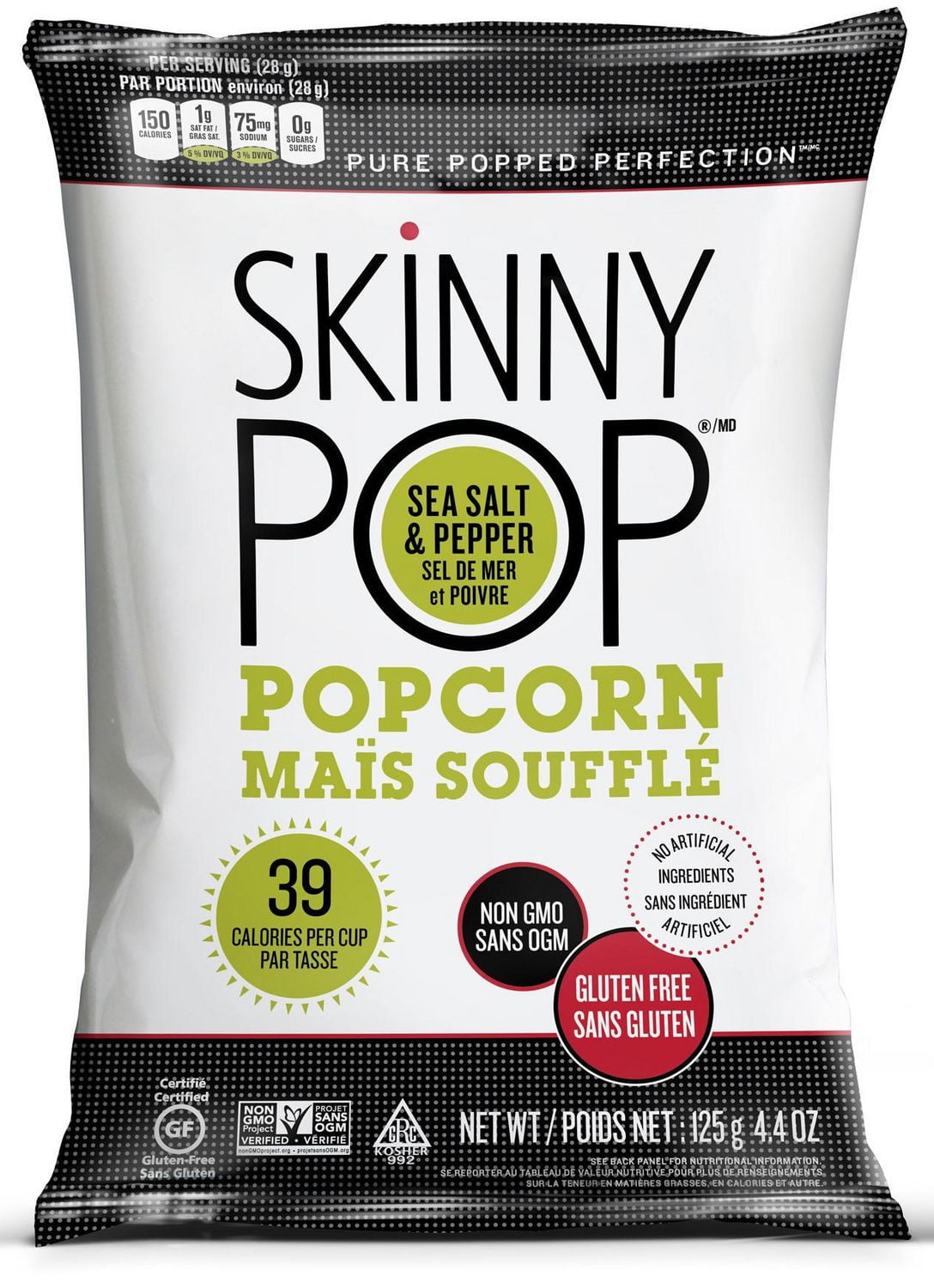 SkinnyPop Gluten Free Sea Salt and Pepper Popcorn Walmart Canada
