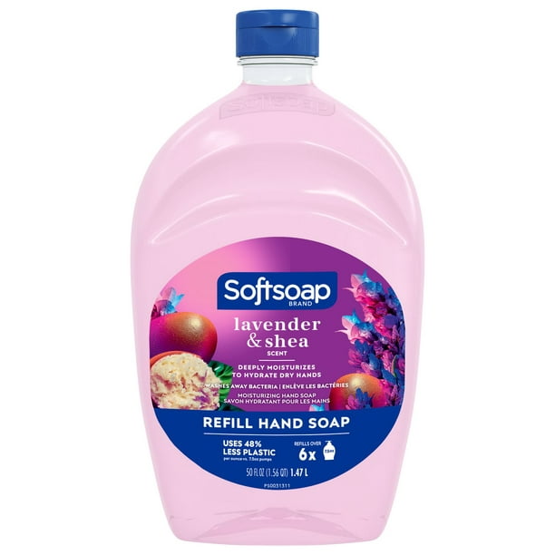 Recharge de savon liquide pour les mains hydratant intense Softsoap Lavender & Shea Butter, 1,47 L Savon liquide pour les mains