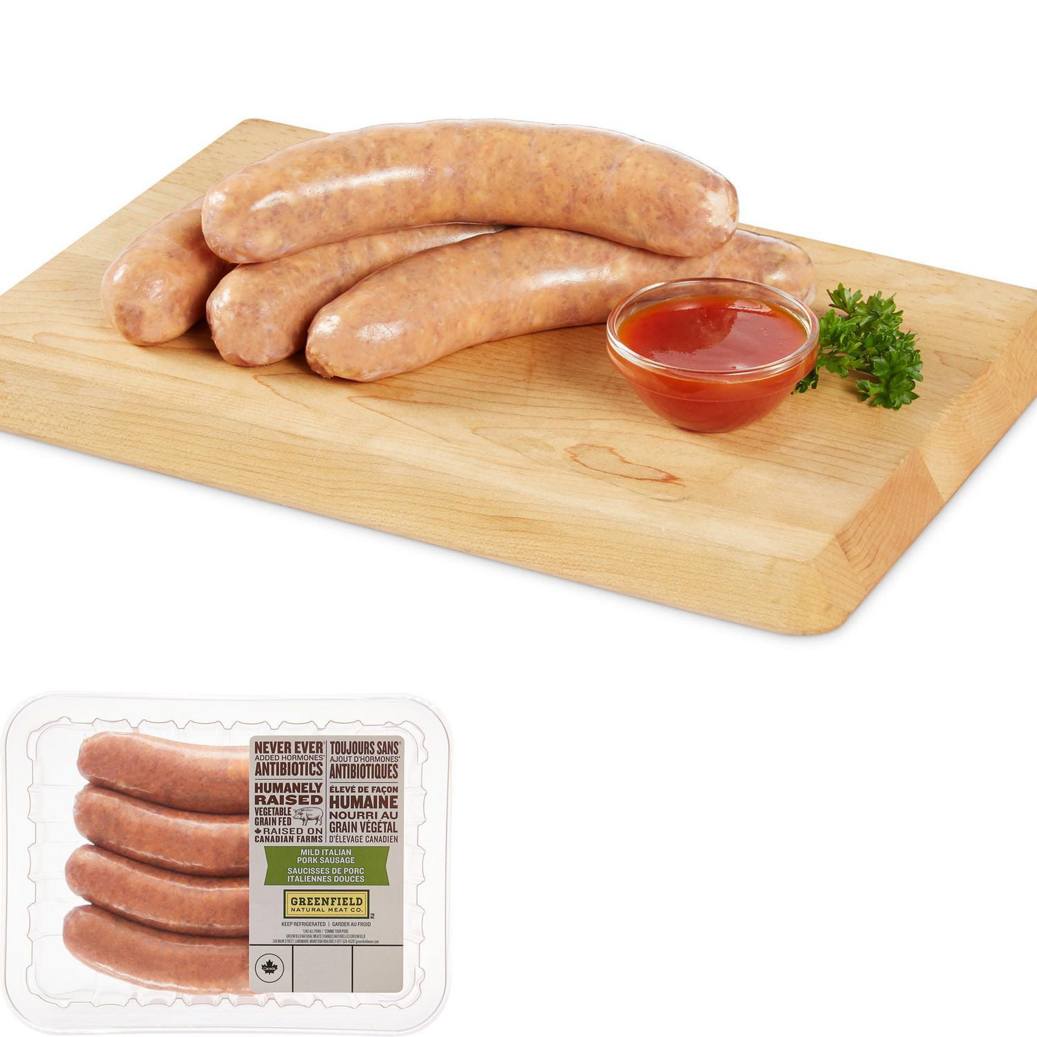 Saucisse à dîner de porc italienne douce Greenfield élevé sans antibiotiques