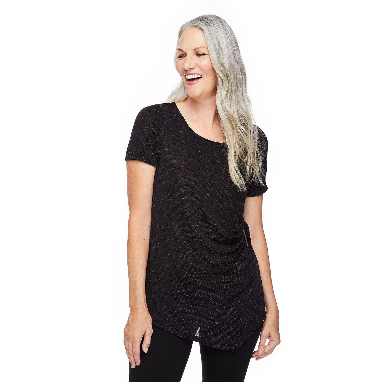 Penmans Women's Lurex Top with Metal Buckle