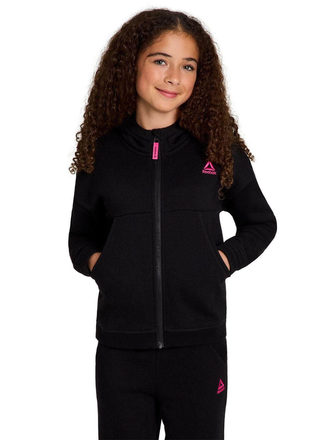 Reebok sweat à capuche zippé encore pour fille Tailles 4/5-14/16