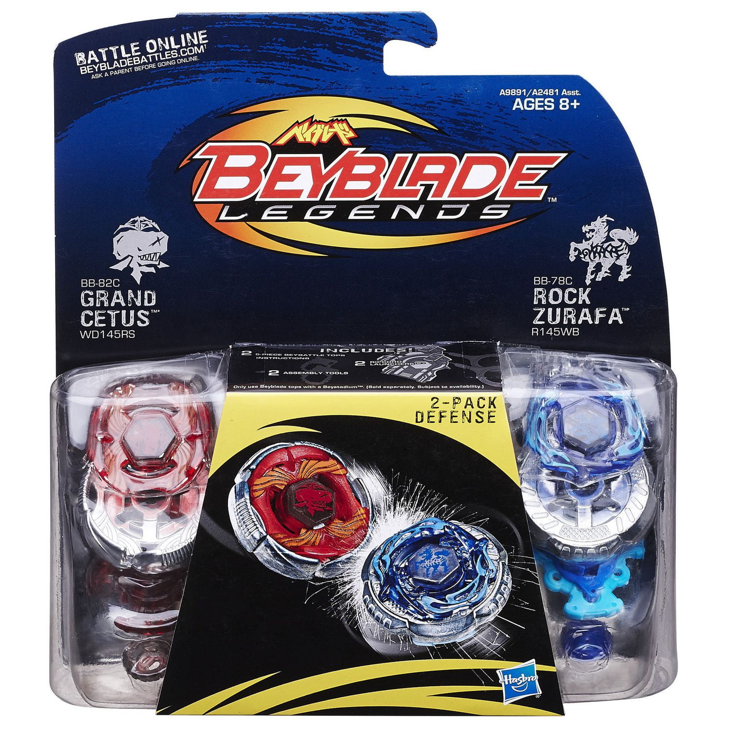 Beyblade Legends Defense 2-Pack - Grand Cetus And Rock Zurafa | Walmart ...