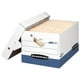 Bankers Box® Presto™  boîte de rangement - Lettre/Légal - Blanc/Bleu - 6 paquet - À charge lourde – image 1 sur 5