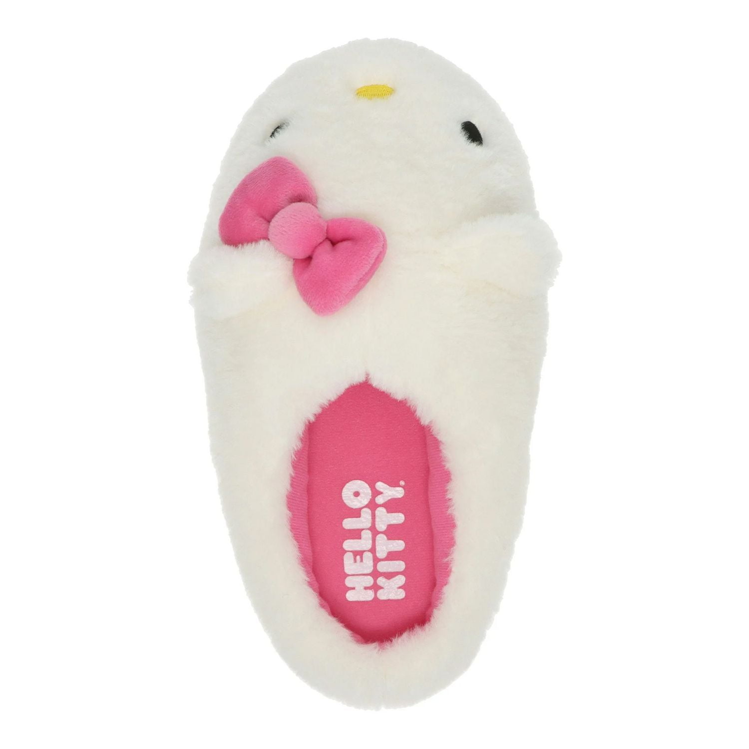 Ladies Hello Kitty plush slippers., Available in Sizes: (5/6), (7/8), (9/10)