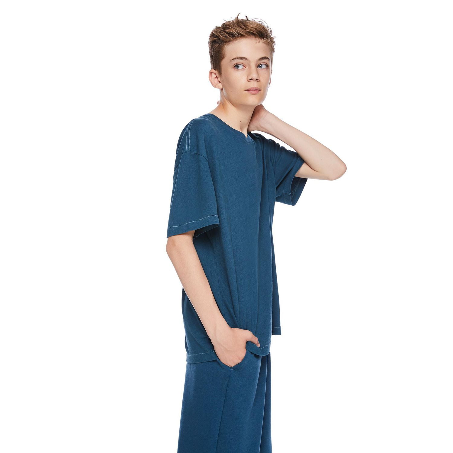 T-shirt délavé à manches courtes avec encolure ras du cou Jackson pour garçons Tailles M-TTG