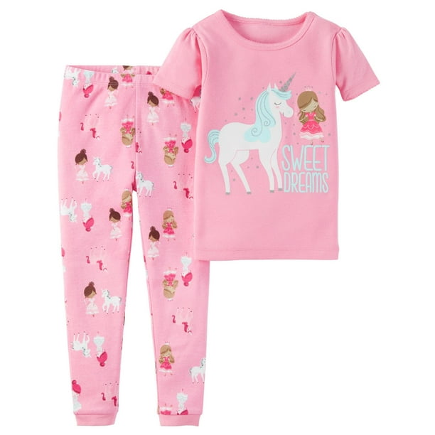 Pyjama 2 pièces pour bébé fille Child of Mine made by Carter’s à motif de licorne