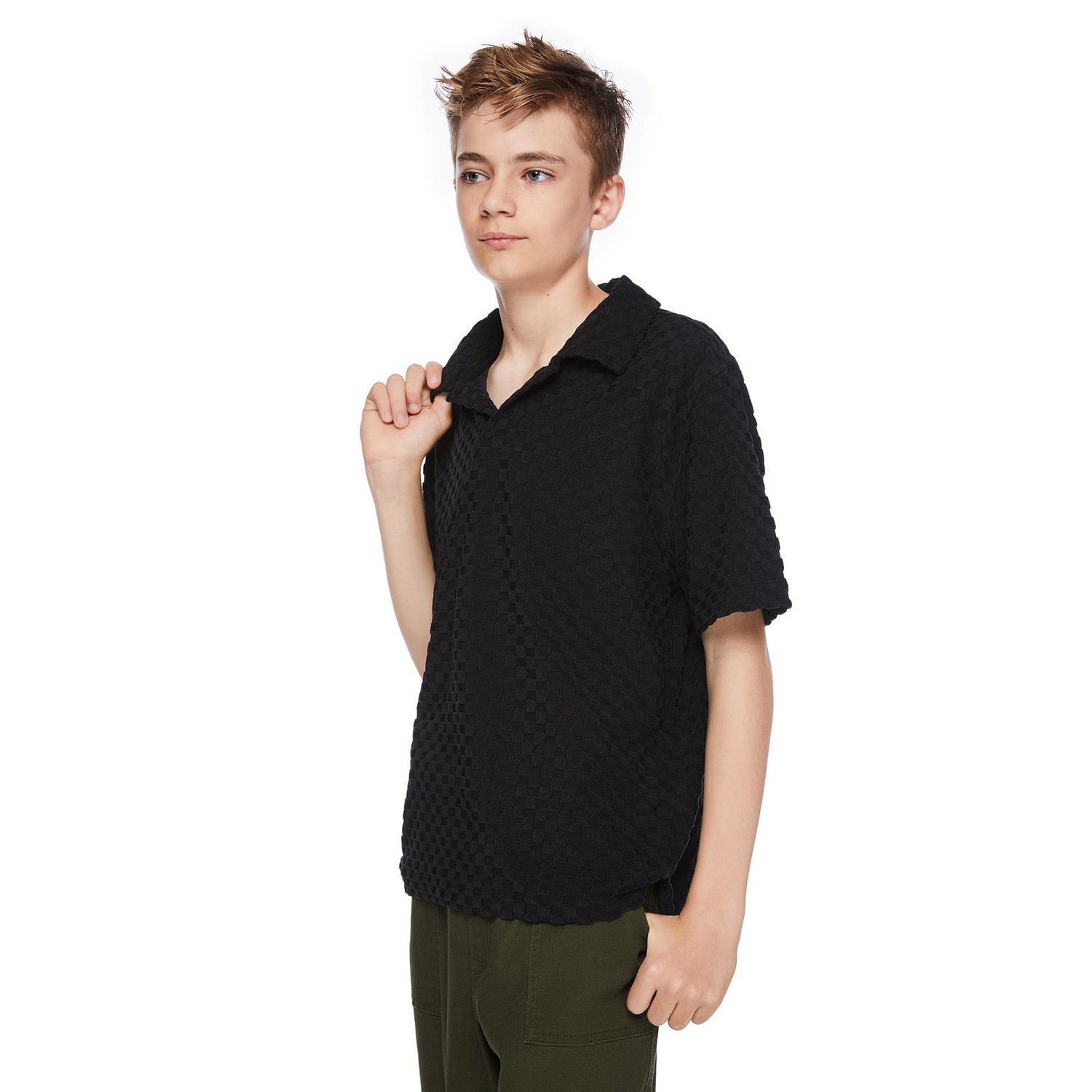 Jackson Boys' Short Sleeve Split V-Neck Polo Shirt, Sizes M-XXL