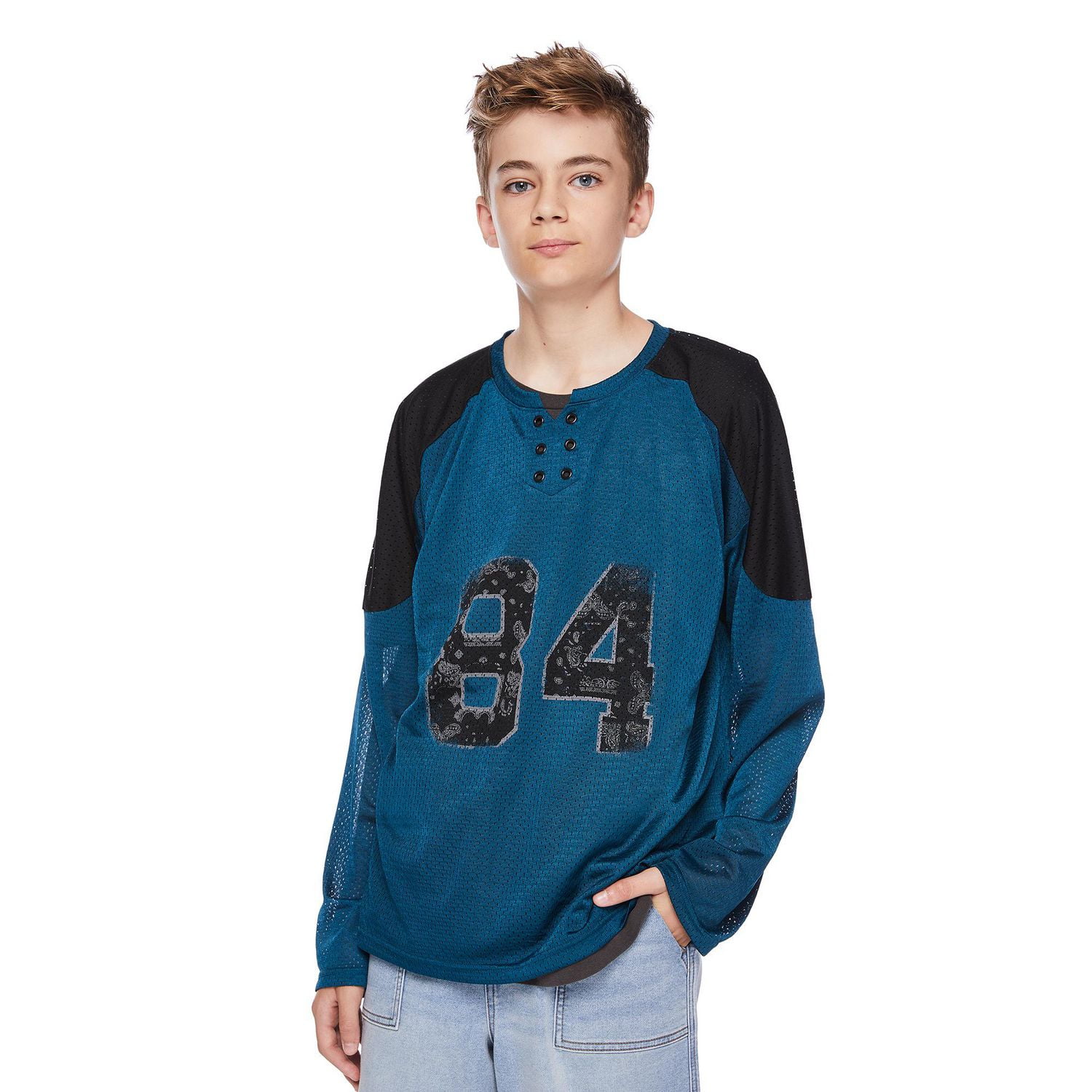 Maillot de hockey surdimensionné à manches longues Jackson pour garçons