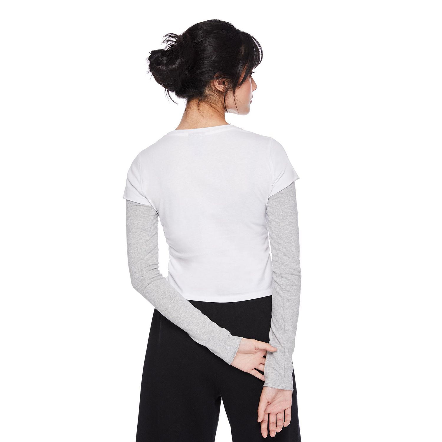 Haut trompe-l’œil à manches longues avec encolure ras du cou My Sister’s Closet pour filles Tailles P-TTG