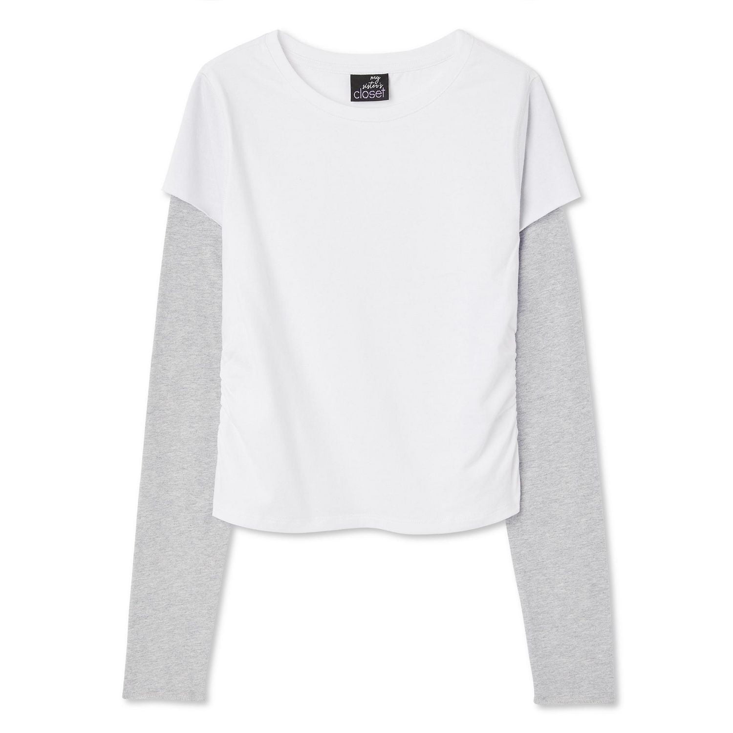 Haut trompe-l’œil à manches longues avec encolure ras du cou My Sister’s Closet pour filles Tailles P-TTG