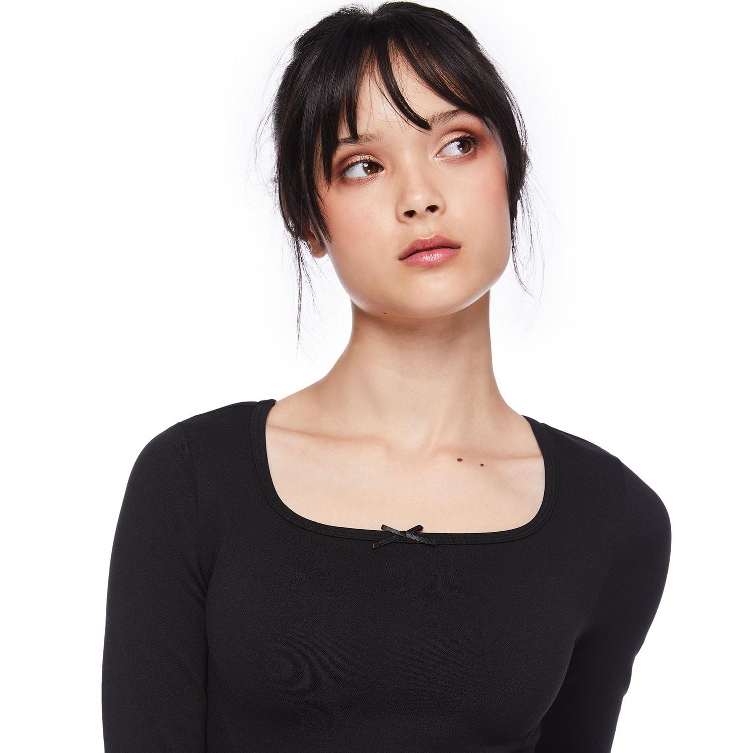 Haut à manches longues avec encolure carrée sans coutures My Sister’s Closet pour filles Tailles P-TTG