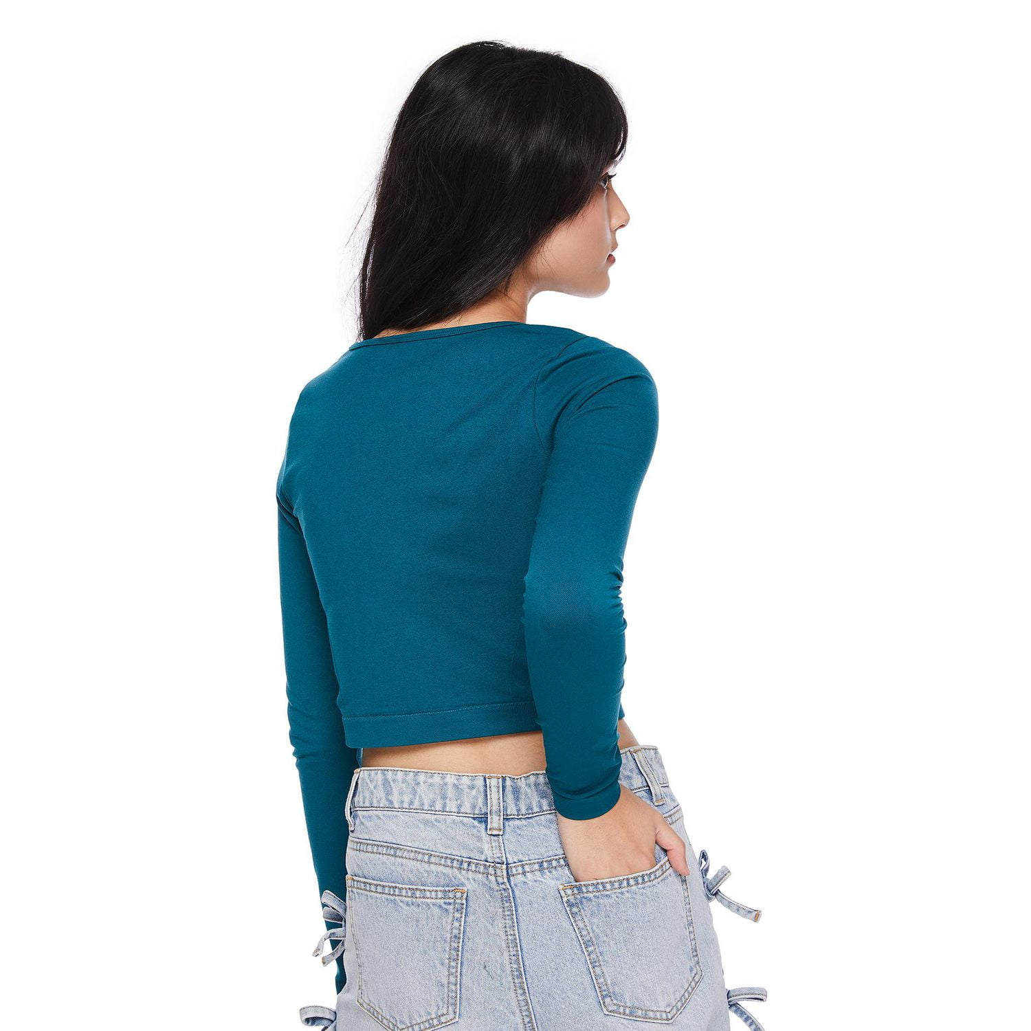 My Sister's Closet Girls' Long Sleeve Square Neck Seamless Top, Sizes S-XXL