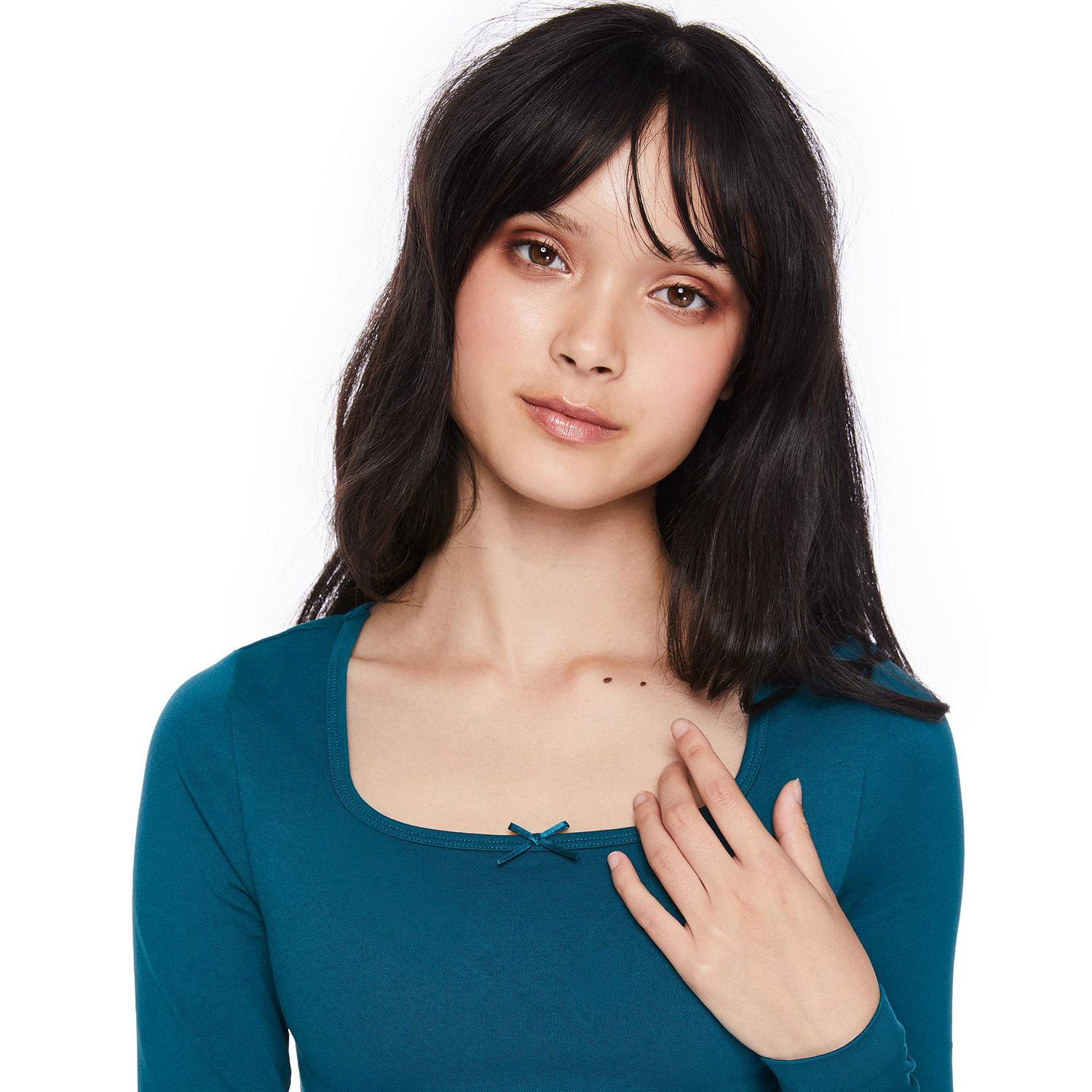 Haut à manches longues avec encolure carrée sans coutures My Sister’s Closet pour filles Tailles P-TTG