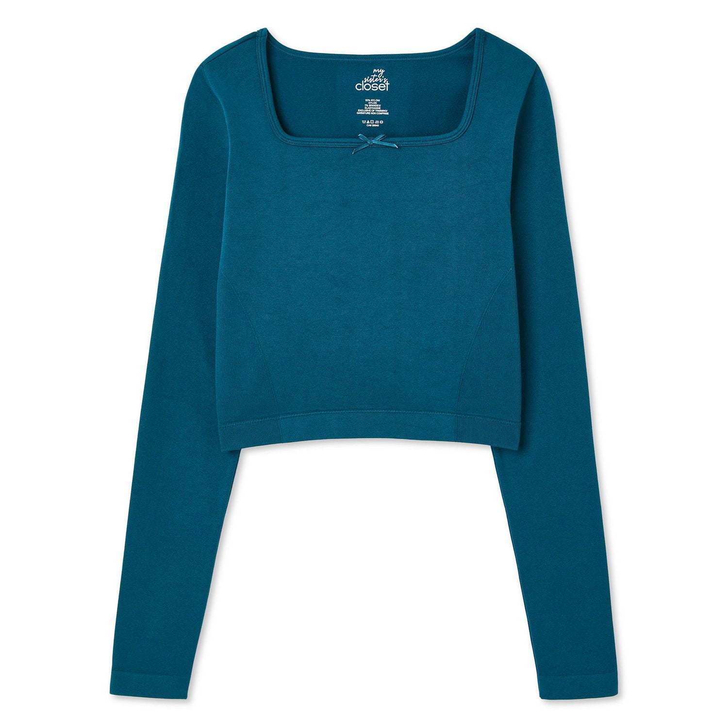 Haut à manches longues avec encolure carrée sans coutures My Sister’s Closet pour filles Tailles P-TTG