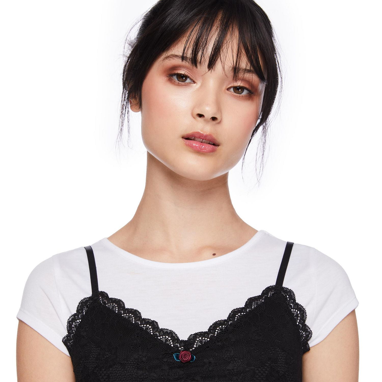 T-shirt 2 pièces avec camisole corset en dentelle My Sister’s Closet pour filles Tailles P-TTG