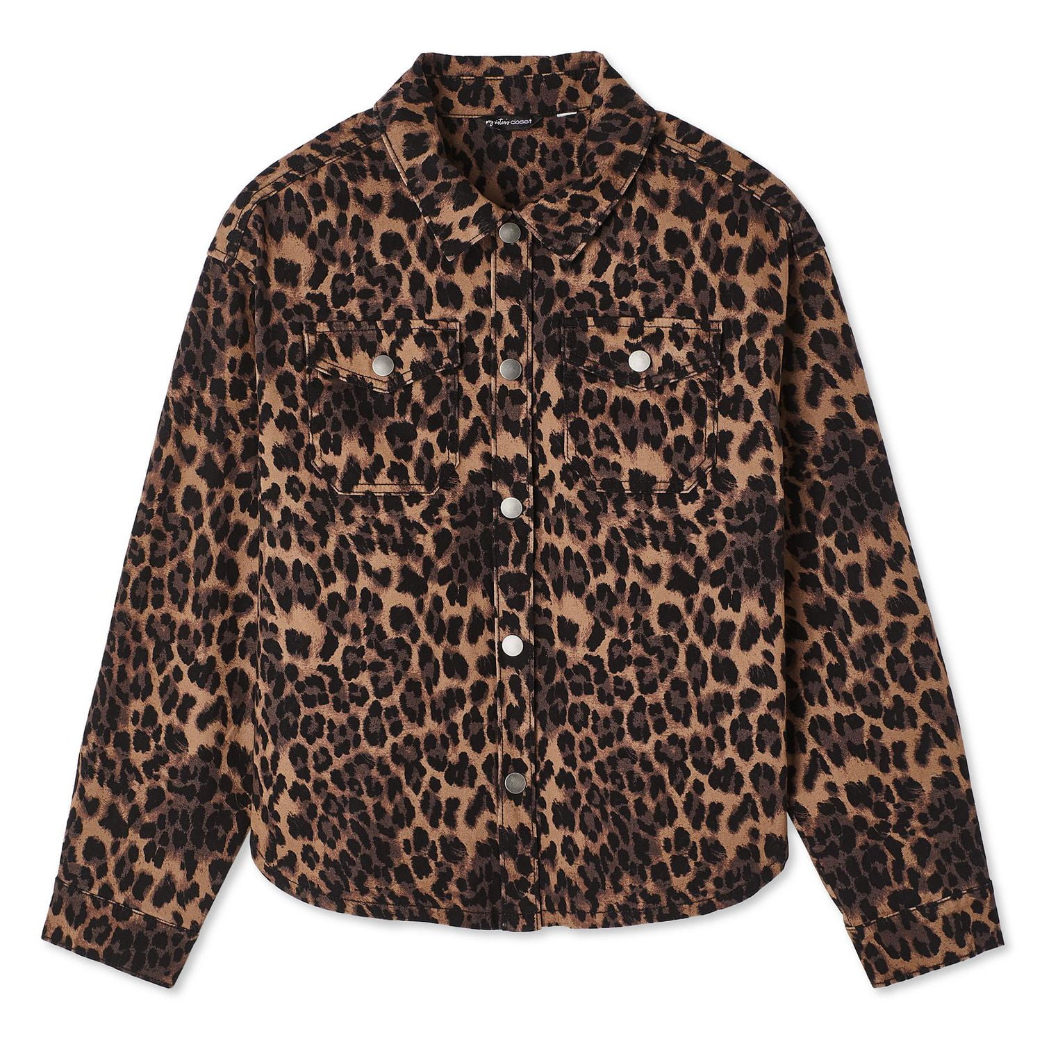 Veste-chemise surdimensionnée avec imprimée de léopard sur l’ensemble My Sister’s Closet pour filles