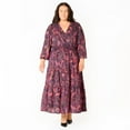 thumbnail image 2 of Devoted Women’s Plus size L/S wrap V-neck maxi dress, 2 of 6