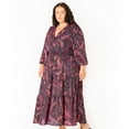 thumbnail image 3 of Devoted Women’s Plus size L/S wrap V-neck maxi dress, 3 of 6