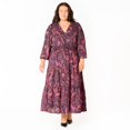 thumbnail image 2 of Devoted Women’s Plus size L/S wrap V-neck maxi dress, 2 of 6