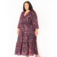 thumbnail image 3 of Devoted Women’s Plus size L/S wrap V-neck maxi dress, 3 of 6