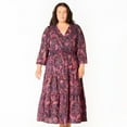 thumbnail image 1 of Devoted Women’s Plus size L/S wrap V-neck maxi dress, 1 of 6