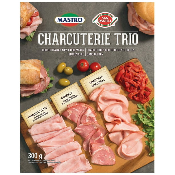 Charcuterie Trio, viandes cuites, Mastro et San Daniele 