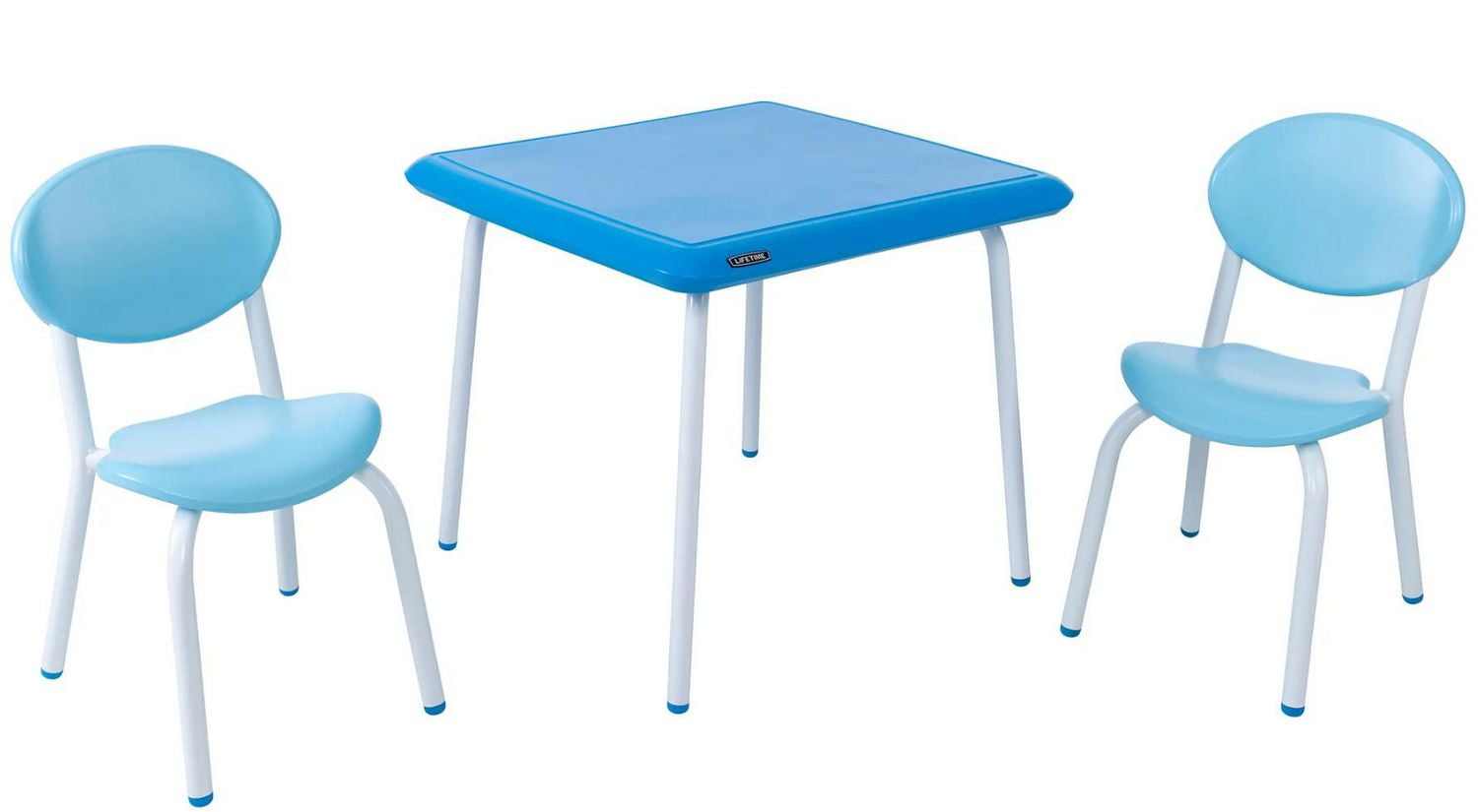 Lifetime kids table with 4 blue chairs best sale