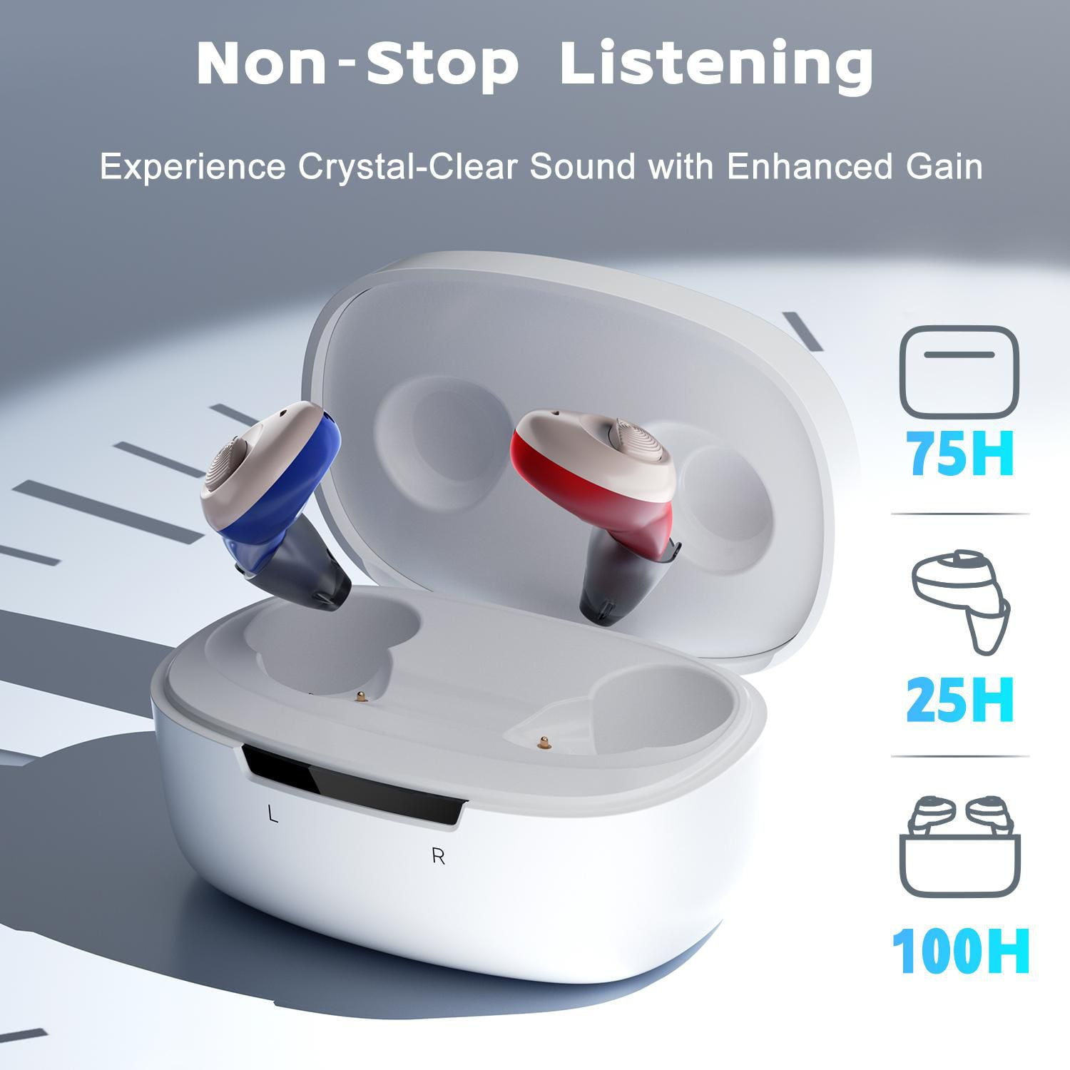 Ceretone Torch Rechargeable In-The-Canal (ITC) Hearing Aids – Premium Comfort Design and Nearly Invisible, Advanced Wind Noise Management