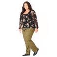 thumbnail image 4 of Devoted Women’s Plus size L/S smocked bodice blouse with ruffled hem, 4 of 6