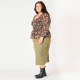 thumbnail image 4 of Devoted Women’s Plus size L/S smocked bodice blouse with ruffled hem, 4 of 6