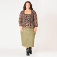 thumbnail image 2 of Devoted Women’s Plus size L/S smocked bodice blouse with ruffled hem, 2 of 6