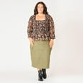 thumbnail image 2 of Devoted Women’s Plus size L/S smocked bodice blouse with ruffled hem, 2 of 6