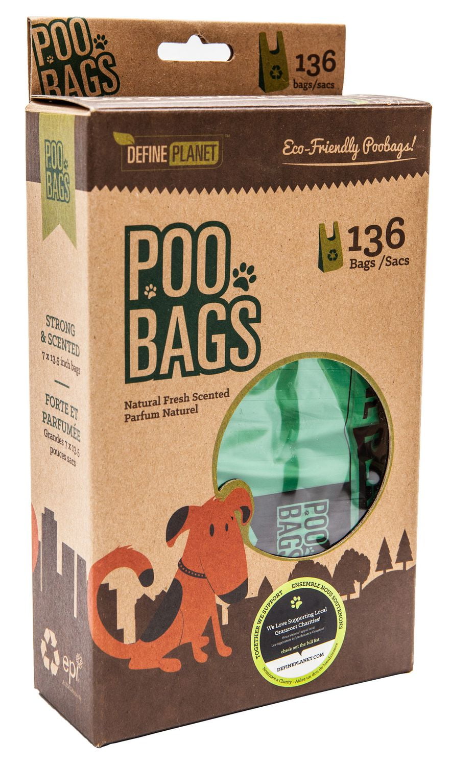 Define TShirt Poop Bags, 136 Count Citrus Scented Dog Waste