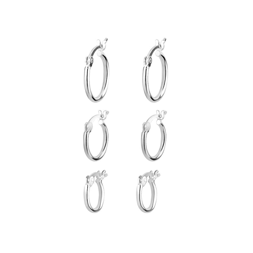 Luxury Designs Set of 3 Polished hoops