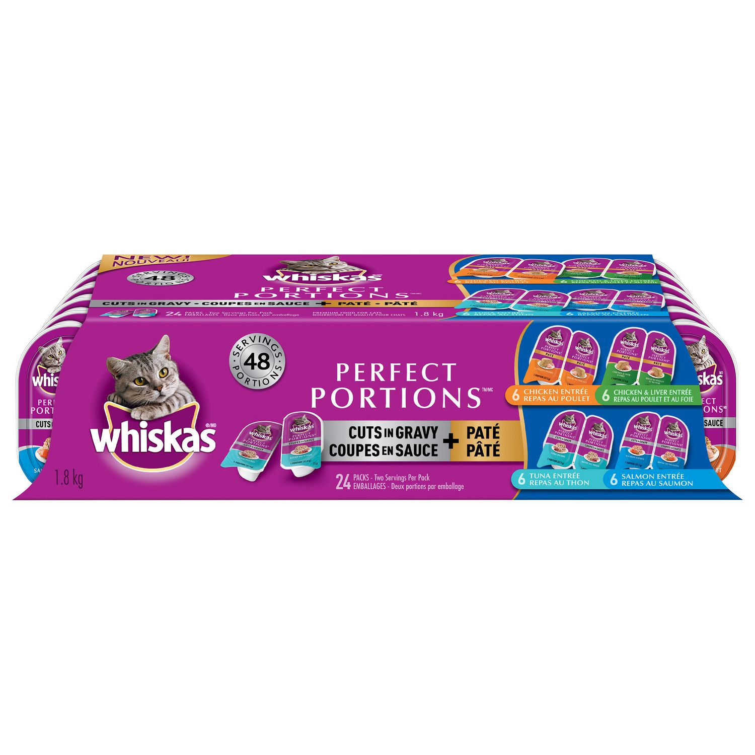 Whiskas Perfect Portions Cuts in Gravy & Paté Variety Pack Wet Cat Food
