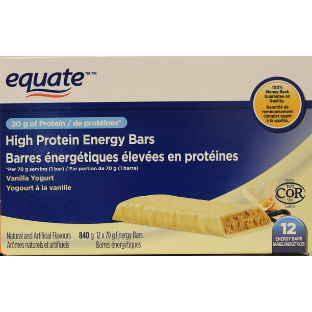 Equate Barres énergétiques élevées en protéines 70 g