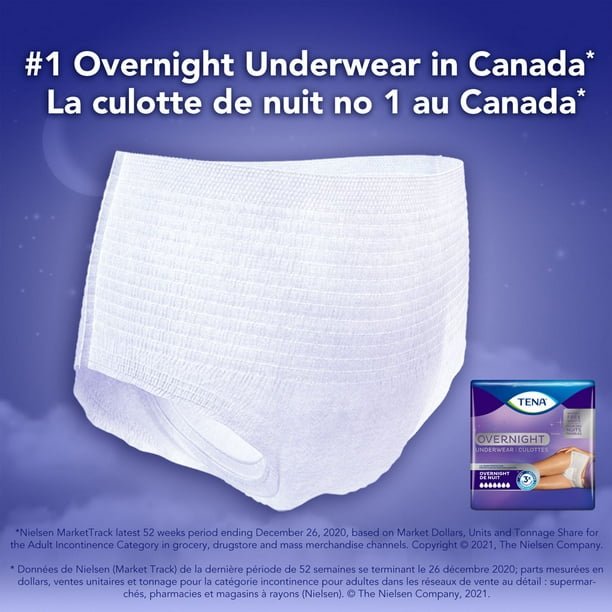 TENA Incontinence Underwear, Overnight Protection, Large, 11 Count, 11 count