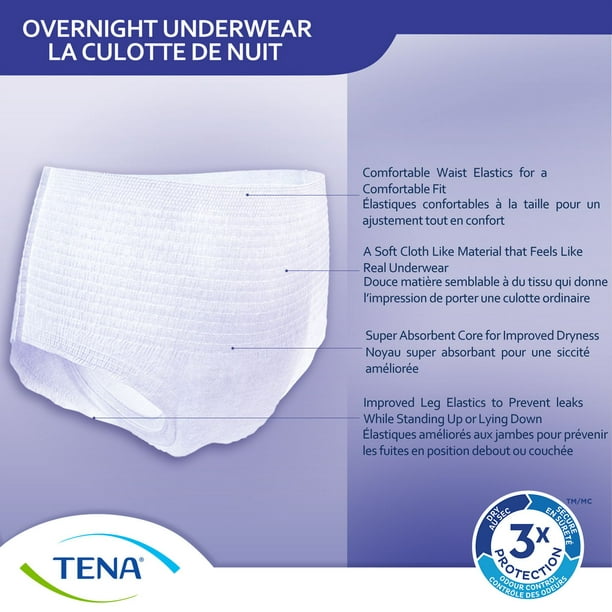 Tena Overnight Incontinence Underwear, Large, 11 Count - 11 ea