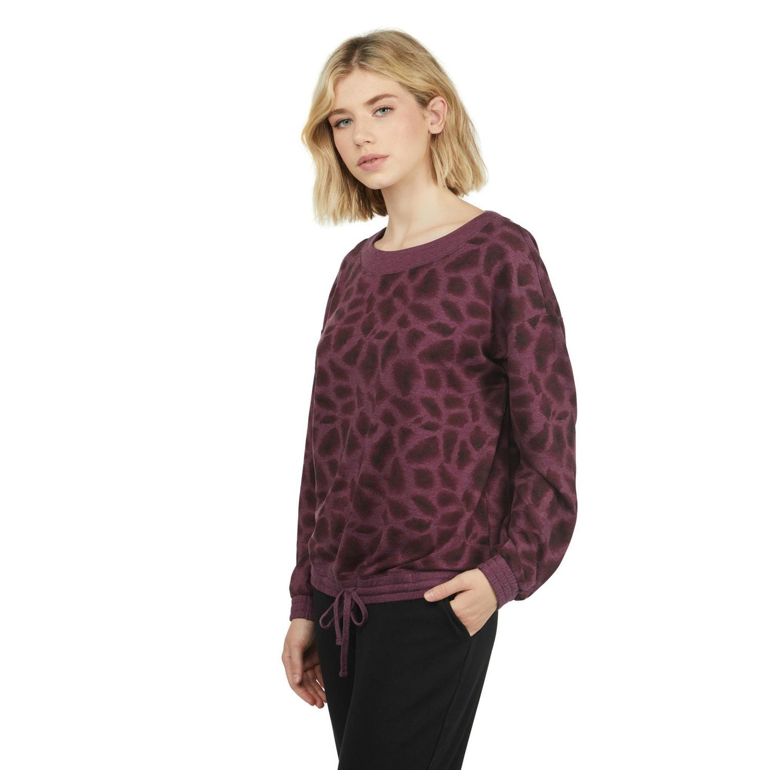 MEXX Women’s printed baby French terry scoop neck top