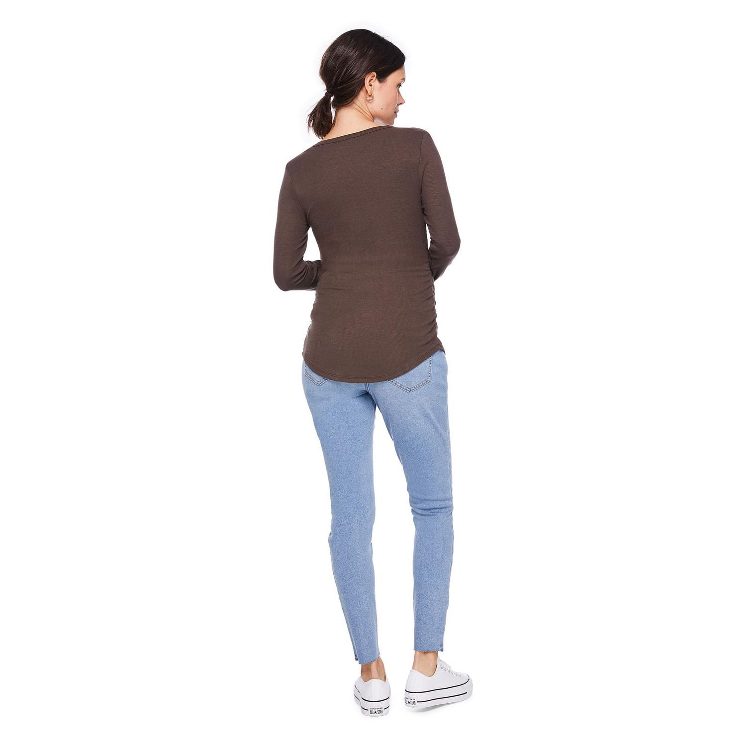 Haut henley à manches longues Paisley Sky Maternité Tailles P-TTG