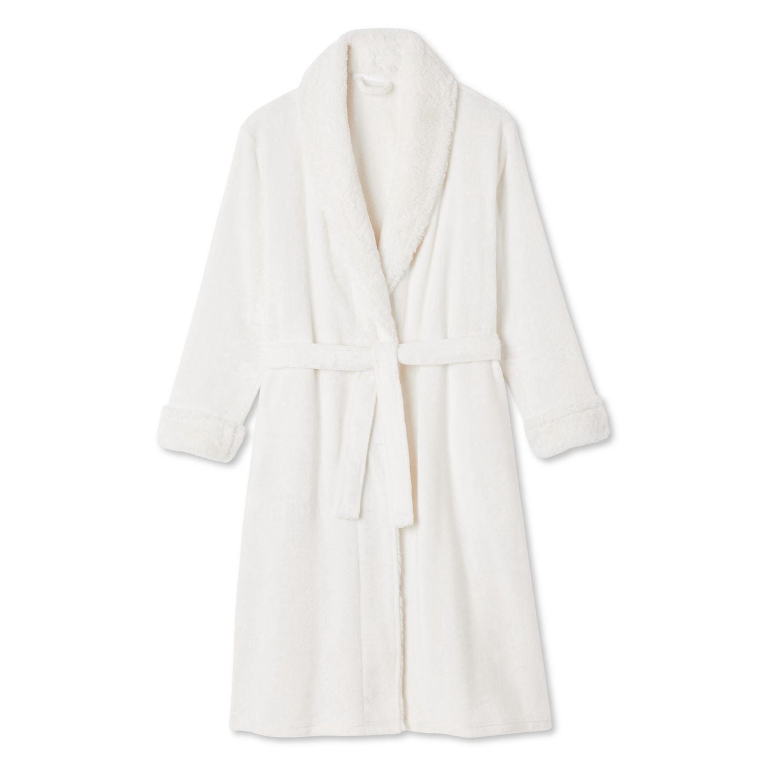George Women's Long Faux Fur Collar Robe