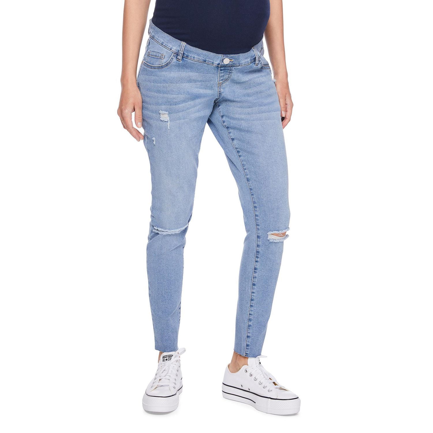 Paisley Sky Maternity Over the Belly Distressed Skinny Denim Jean, Sizes S-XXL