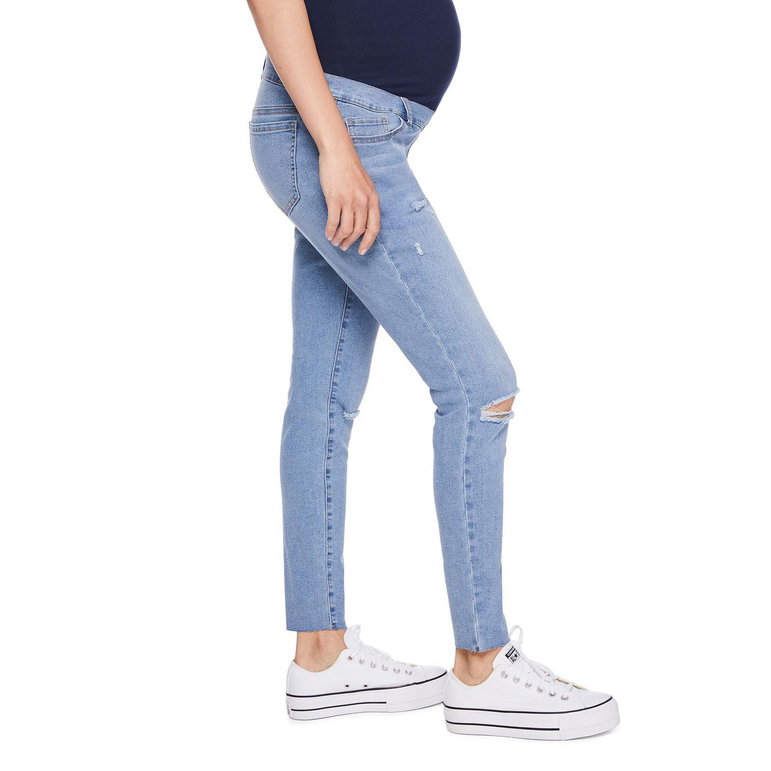 Paisley Sky Maternity Over the Belly Distressed Skinny Denim Jean, Sizes S-XXL