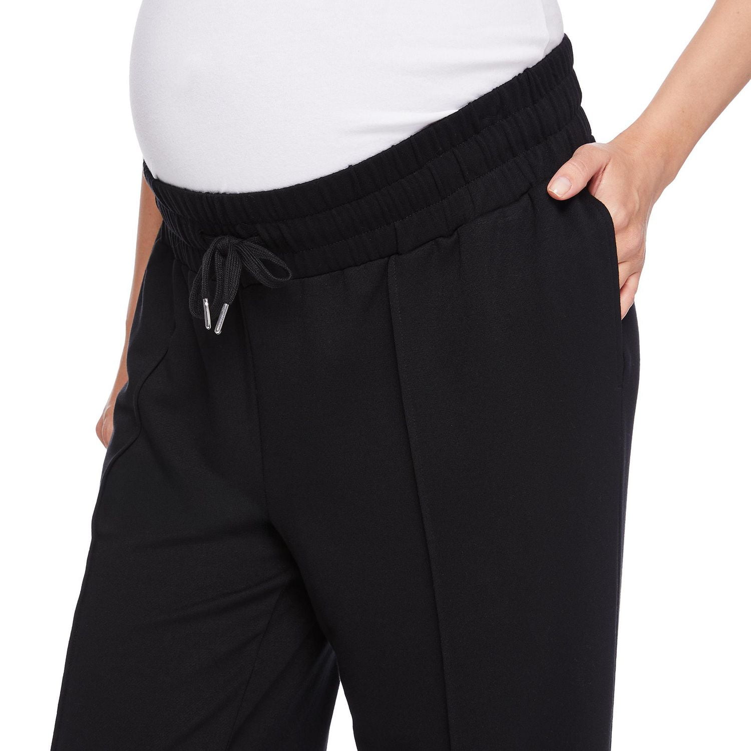 Paisley Sky Maternity Under the Belly Pintuck Wide Leg Fleece Pant, Sizes S-XXL