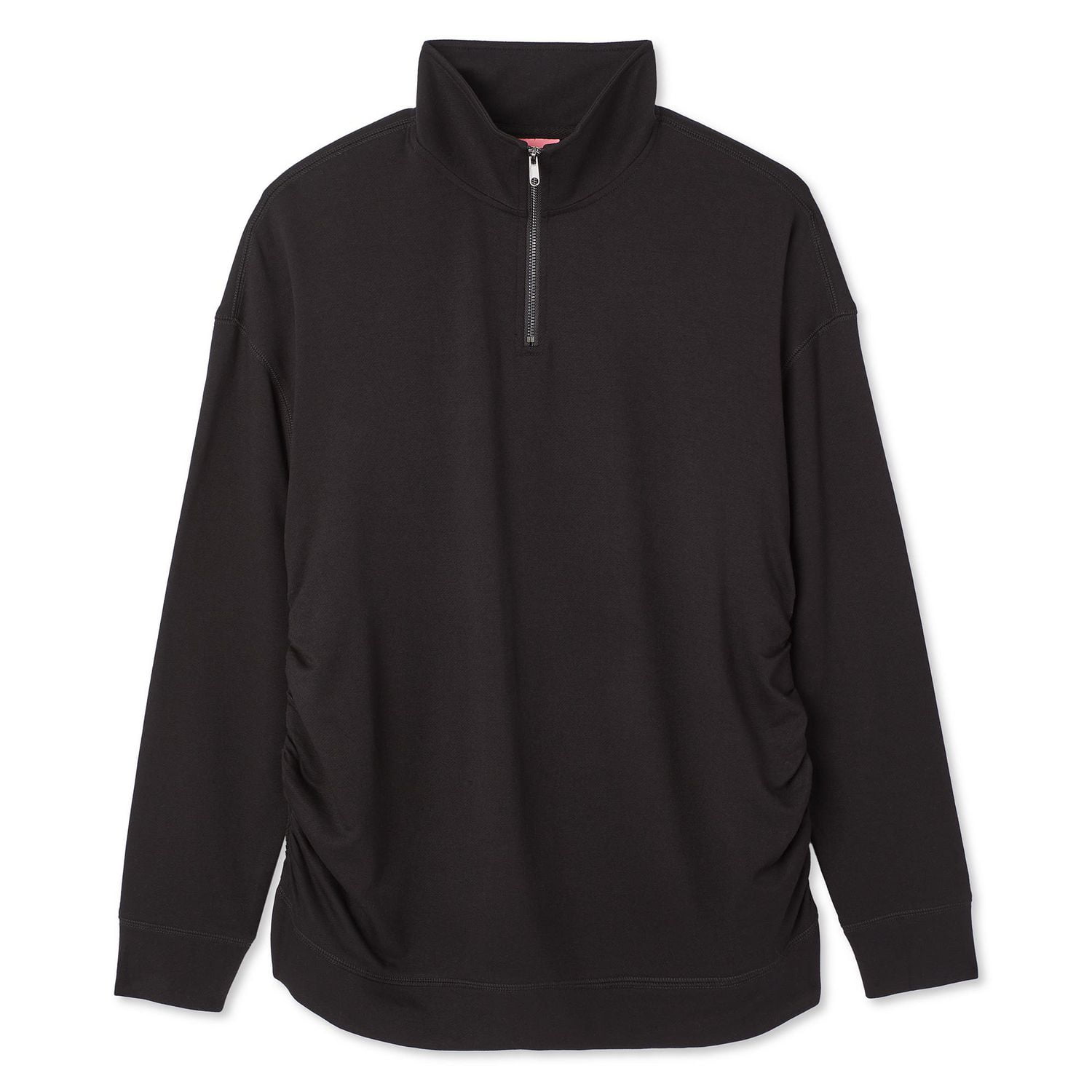 Paisley Sky Maternity Long Sleeve Quarter-Zip Fleece Popover