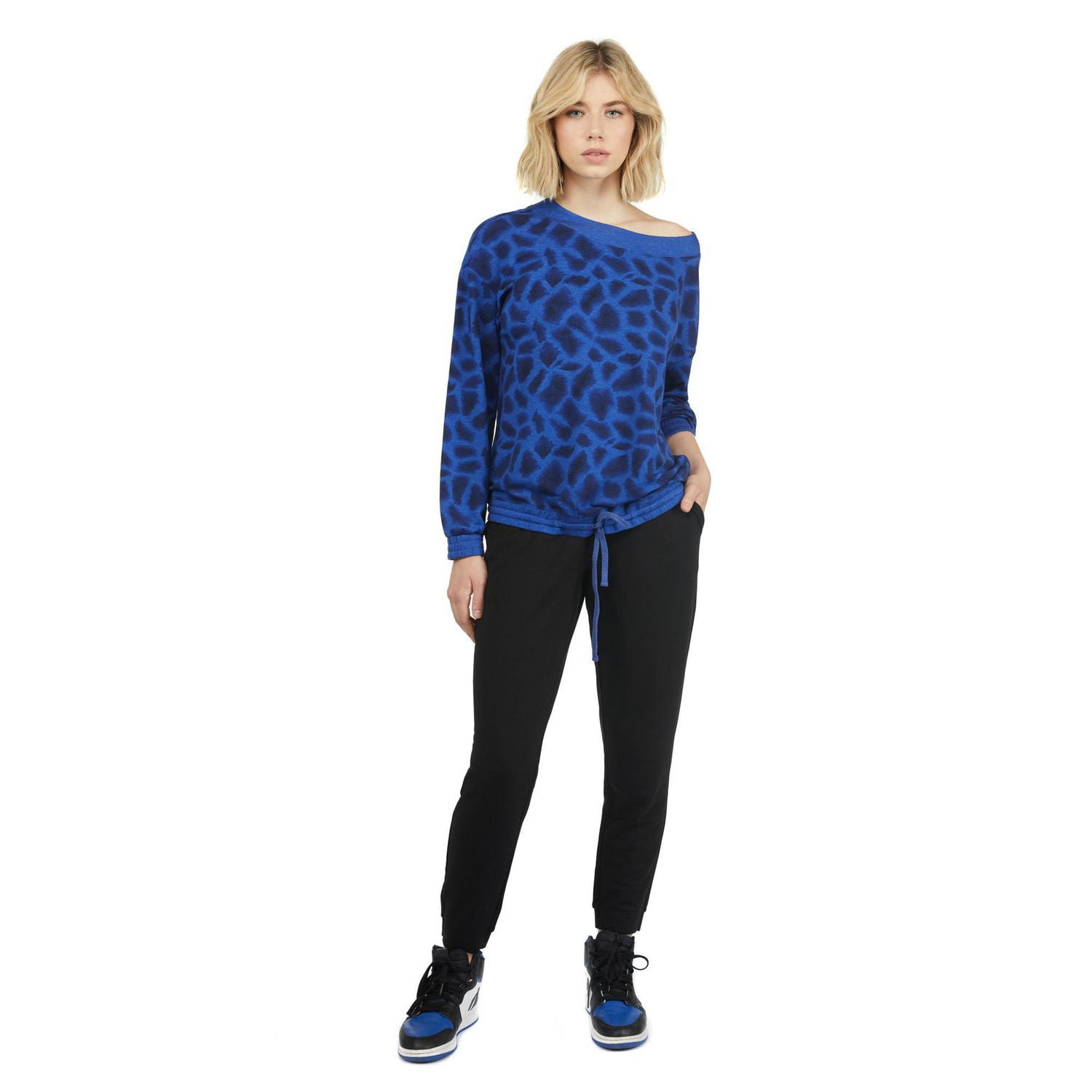 Haut imprimé en molleton de cotton MEXX à encolure dégagée pour femmes