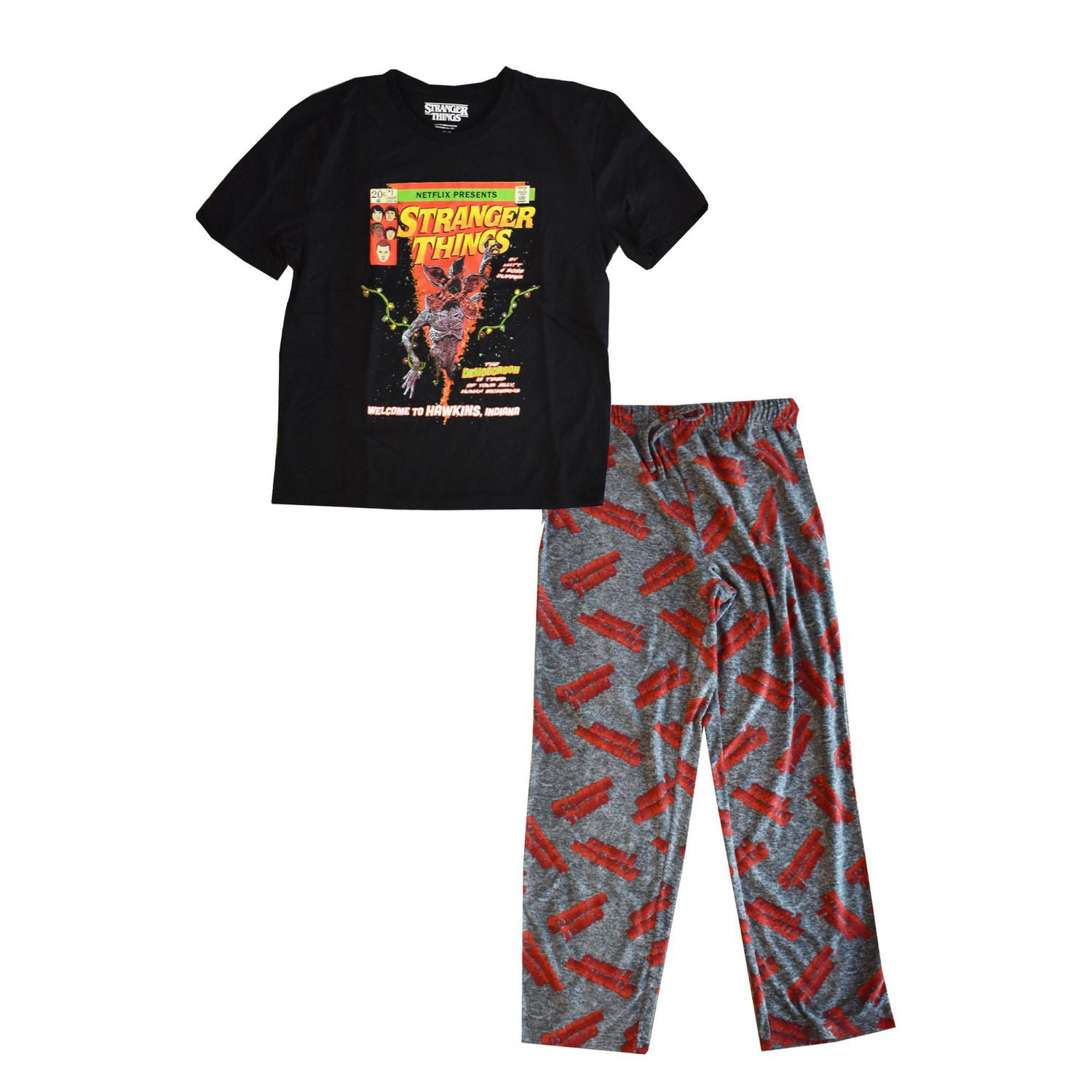 Men s Stranger Things 2 Piece Comic Cover Sleepwear Set Walmart