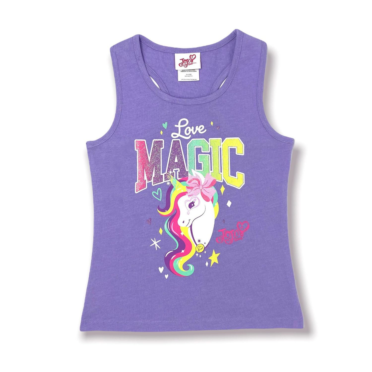 Jojo Siwa Girls tank top. This trendy racer back tank top for girls can be worn with almost any pant or skirt and