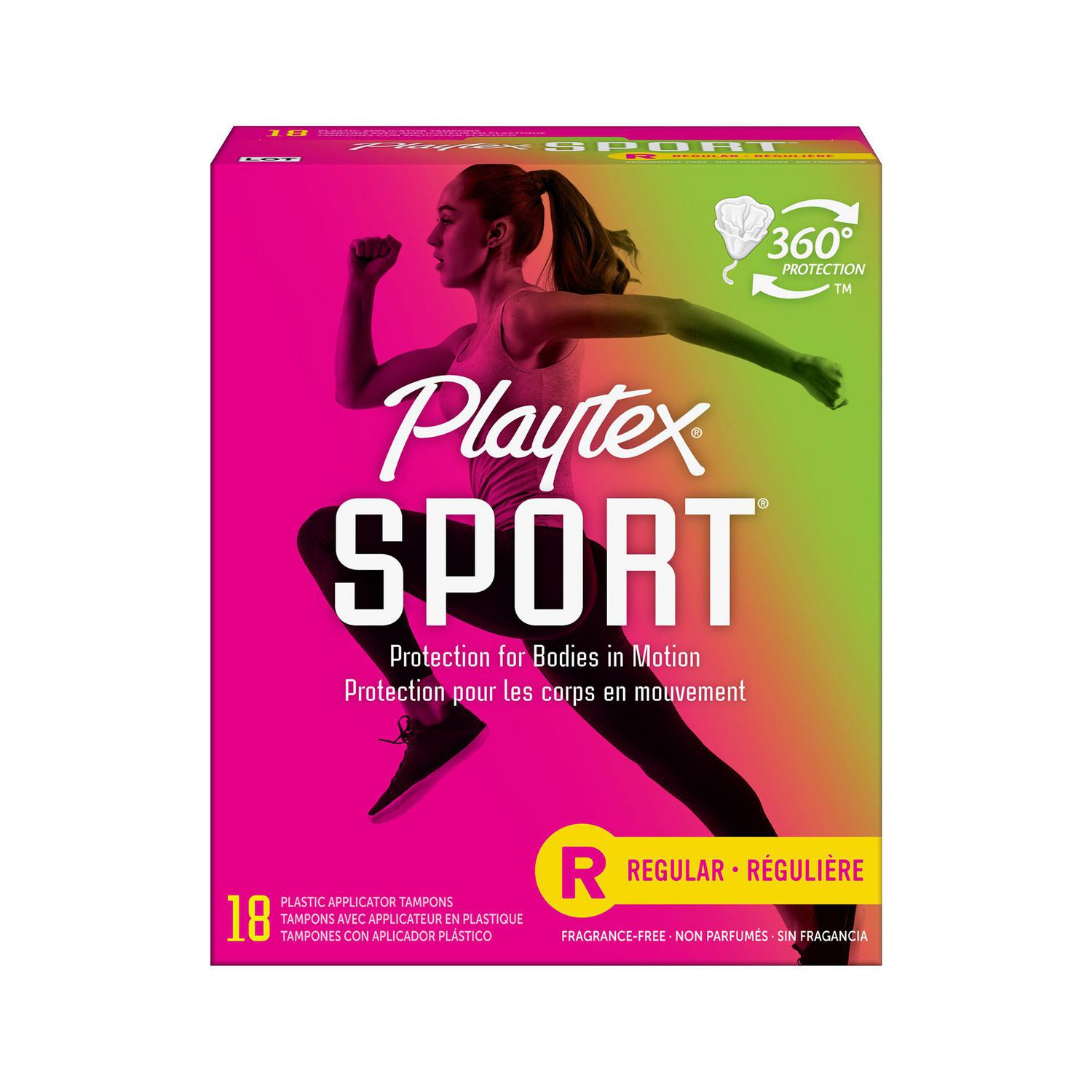 Playtex Tampons Sport Regular 18 Count Unscented