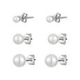 thumbnail image 2 of Luxury Designs Sterling Silver Set of 3 Pearl studs, 2 of 2